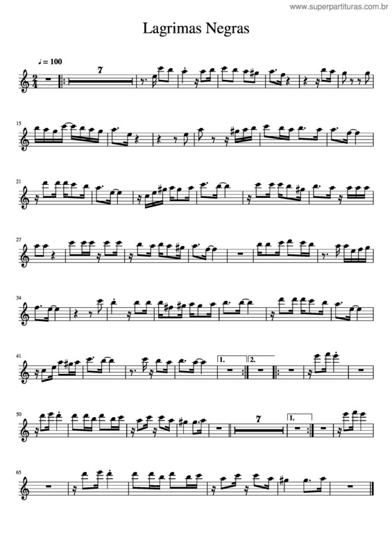 Partitura da música Lagrimas Negras v.6
