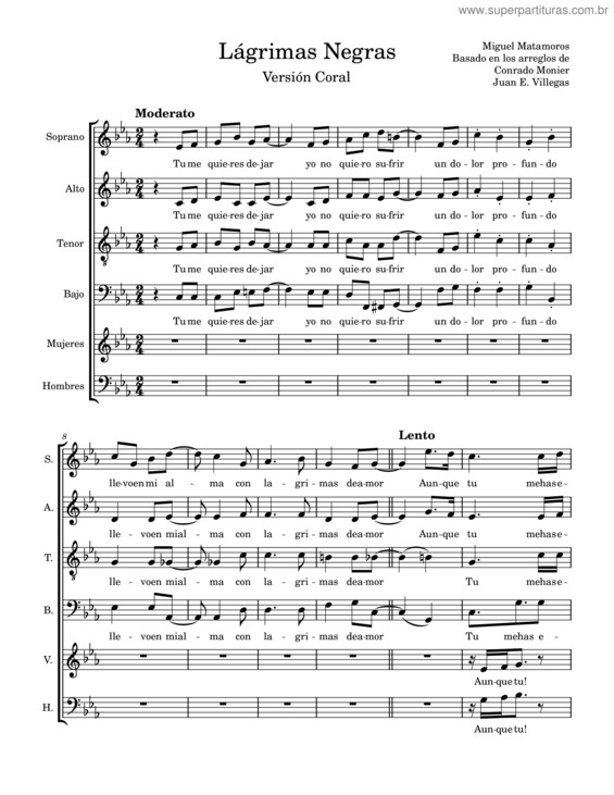 Partitura da música Lágrimas Negras v.7