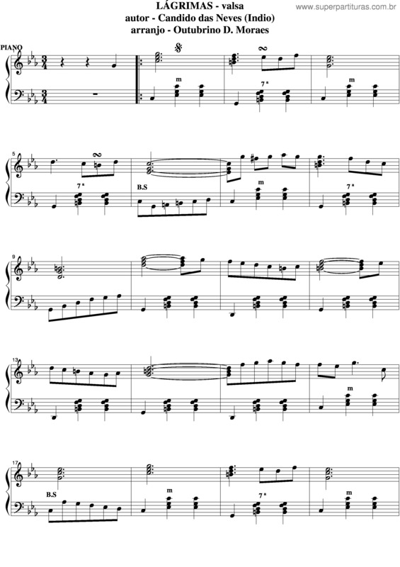 Partitura da música Lágrimas v.4