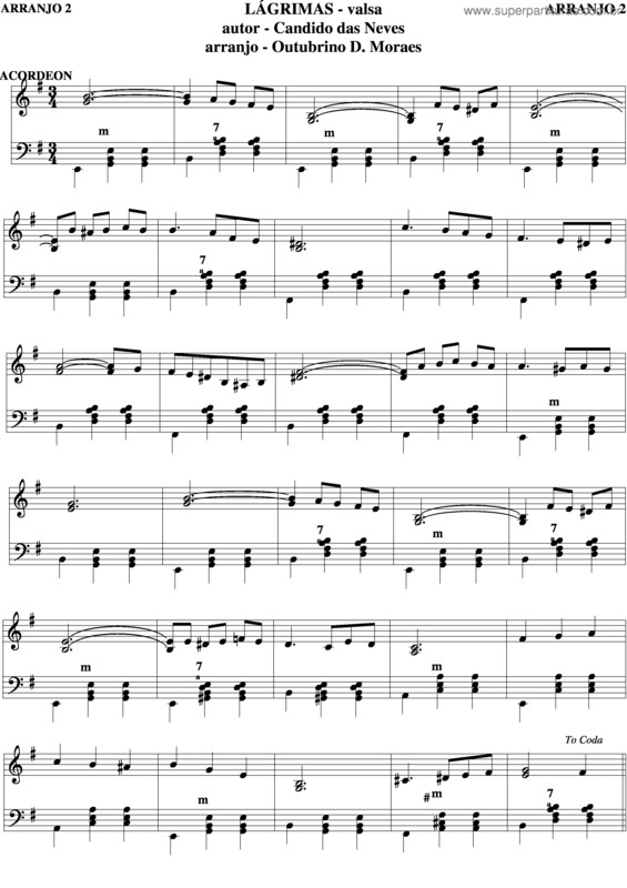 Partitura da música Lágrimas v.7