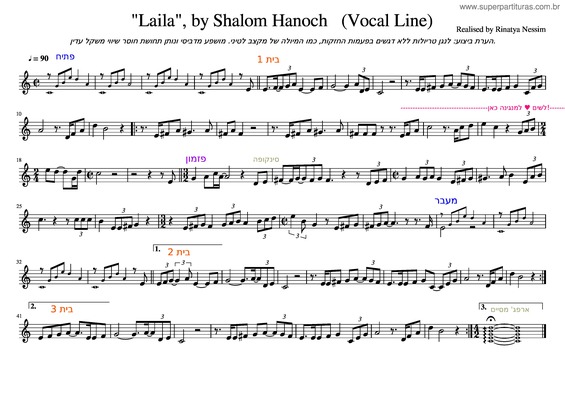 Partitura da música Laila