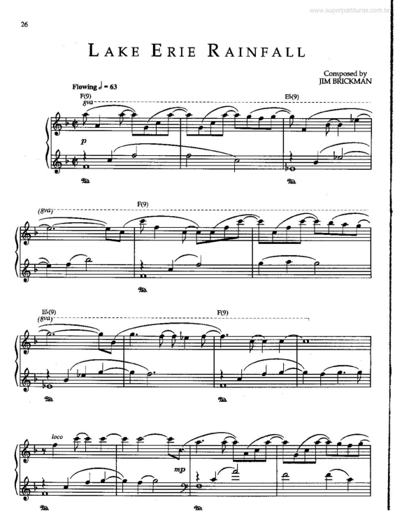 Partitura da música Lake Erie RainFall