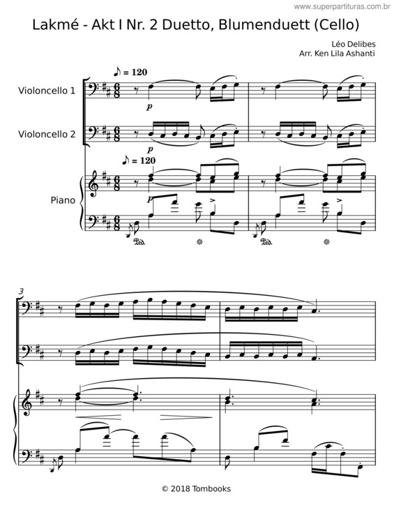 Partitura da música Lakmé – Léo Delibes