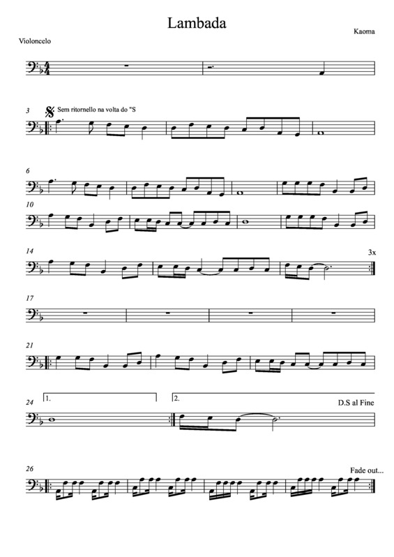 Partitura da música Lambada v.11