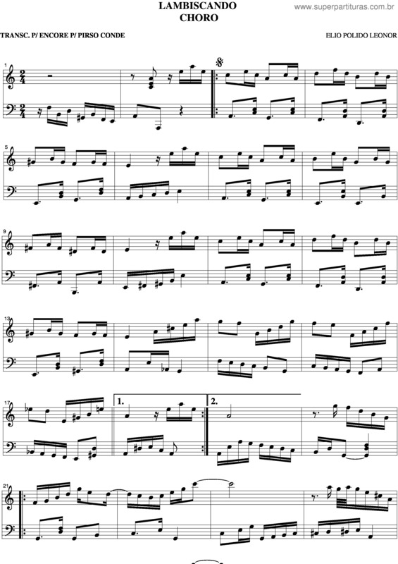 Partitura da música Lambiscando v.2