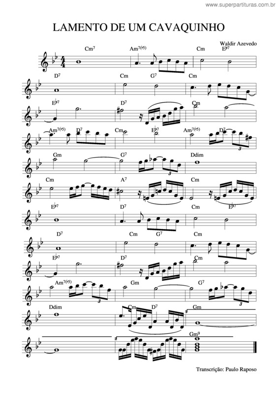 Partitura da música Lamento De Um Cavaquinho v.2