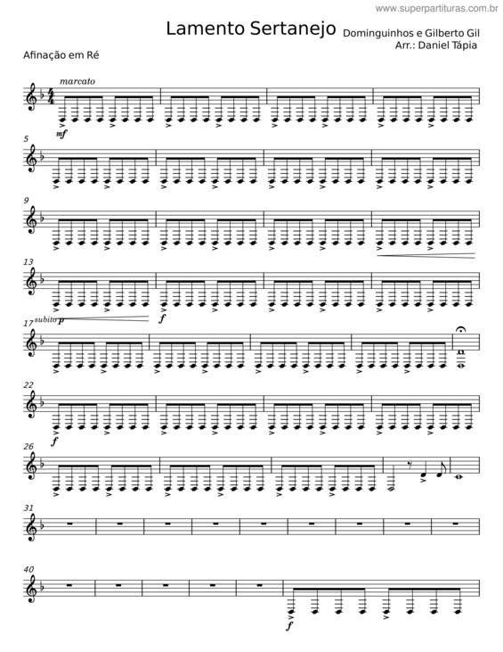 Partitura da música Lamento Sertanejo – Dominguinhos v.8