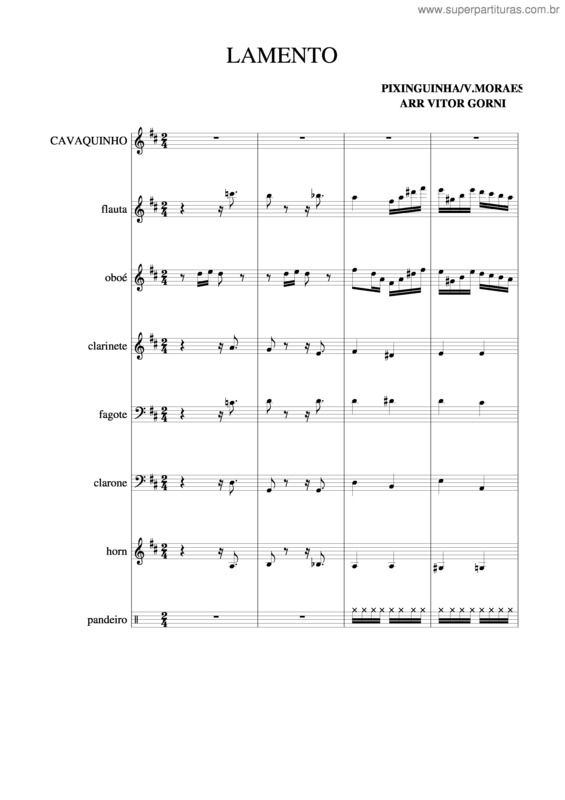 Partitura da música Lamento v.3