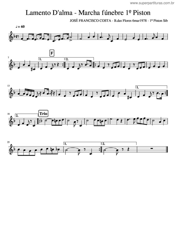 Partitura da música Lamentodalmamarchafunebre Piston N1sib