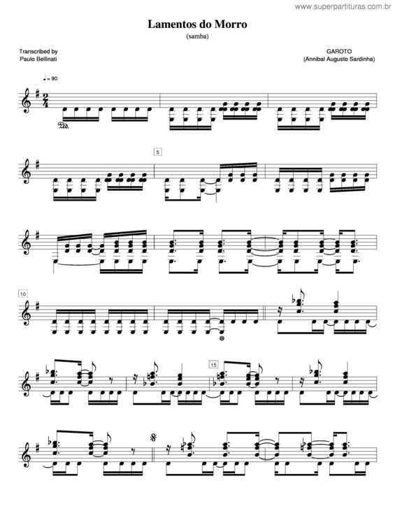 Partitura da música Lamentos Do Morro