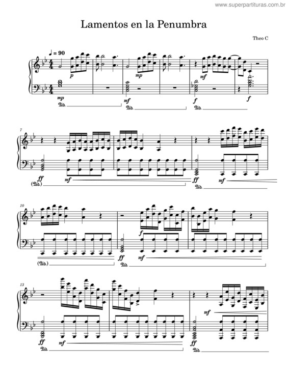 Partitura da música Lamentos En La Penumbra – Theo. C