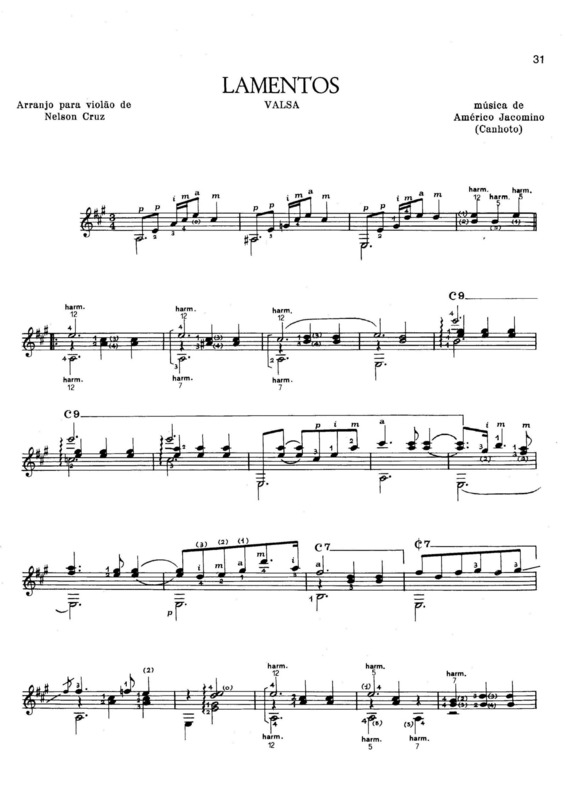 Partitura da música Lamentos v.13