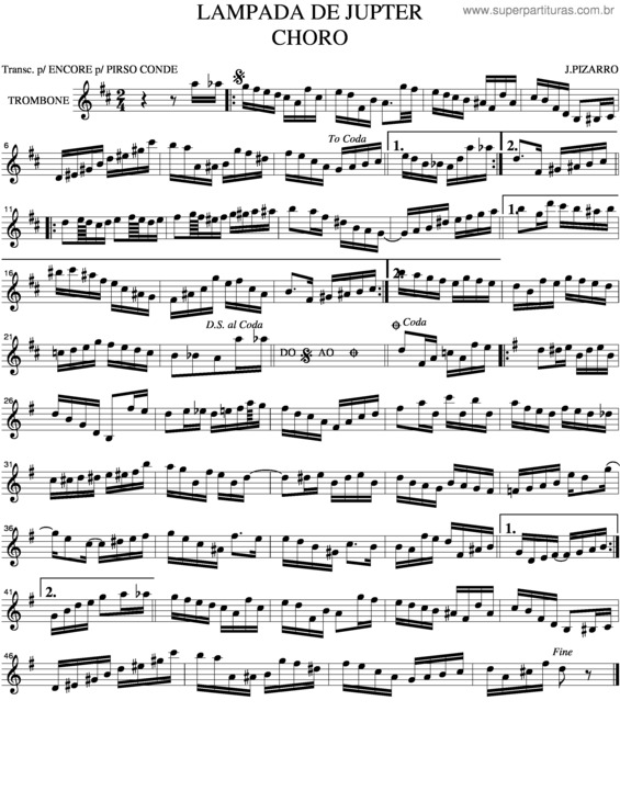 Partitura da música Lampada De Jupter