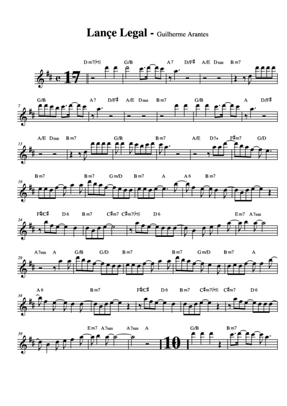 Partitura da música Lance Legal v.2