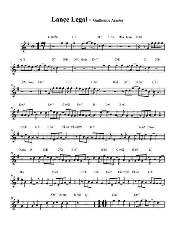 Partitura da música Lance Legal v.3