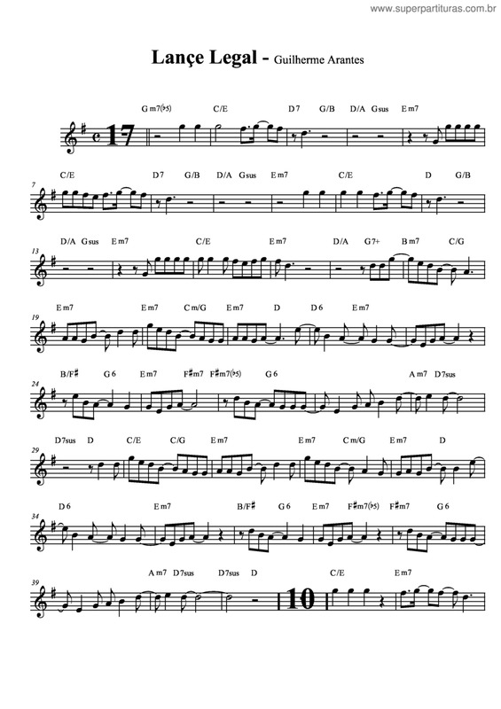 Partitura da música Lance Legal v.4