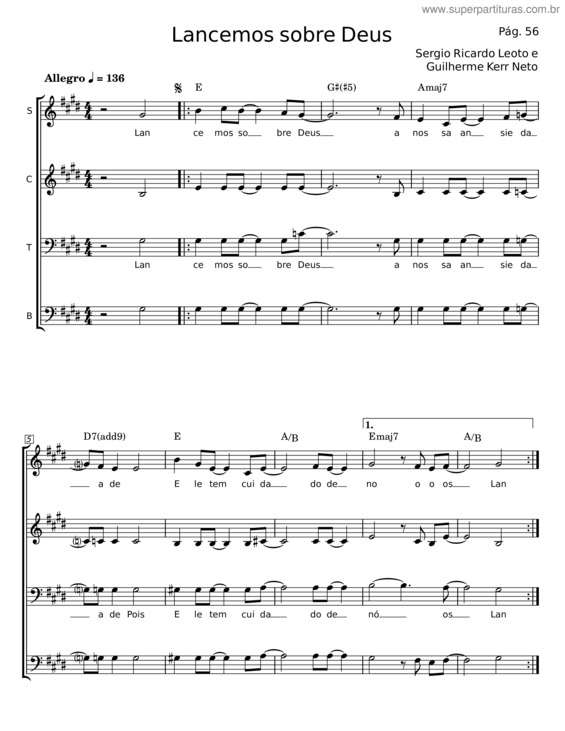 Partitura da música Lancemos Sobre Deus