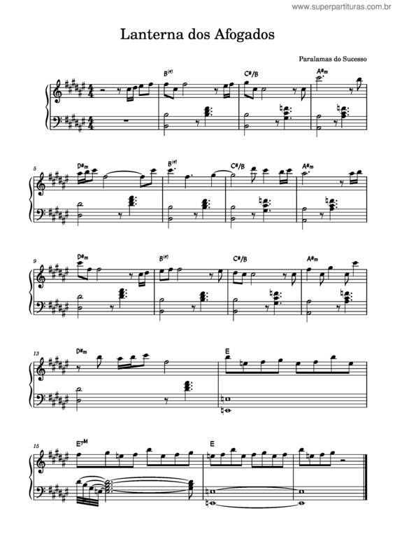 Partitura da música Lanterna Dos Afogados v.10