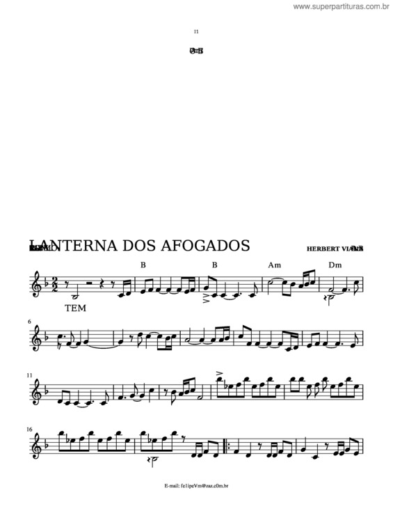 Partitura da música Lanterna Dos Afogados v.11