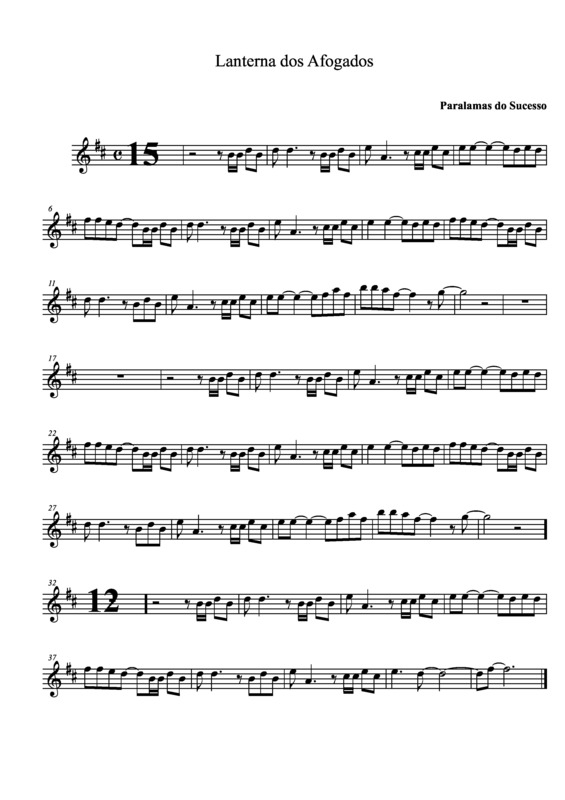 Partitura da música Lanterna dos Afogados v.4