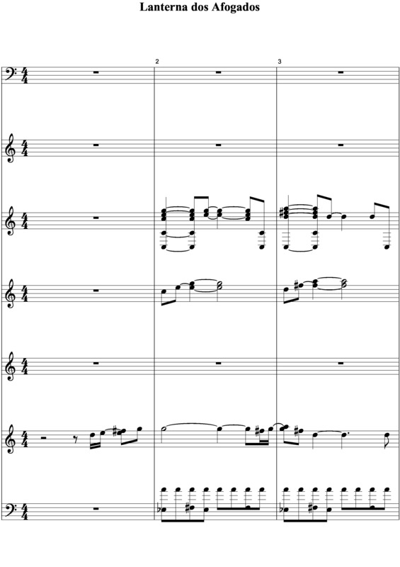 Partitura da música Lanterna dos Afogados v.5