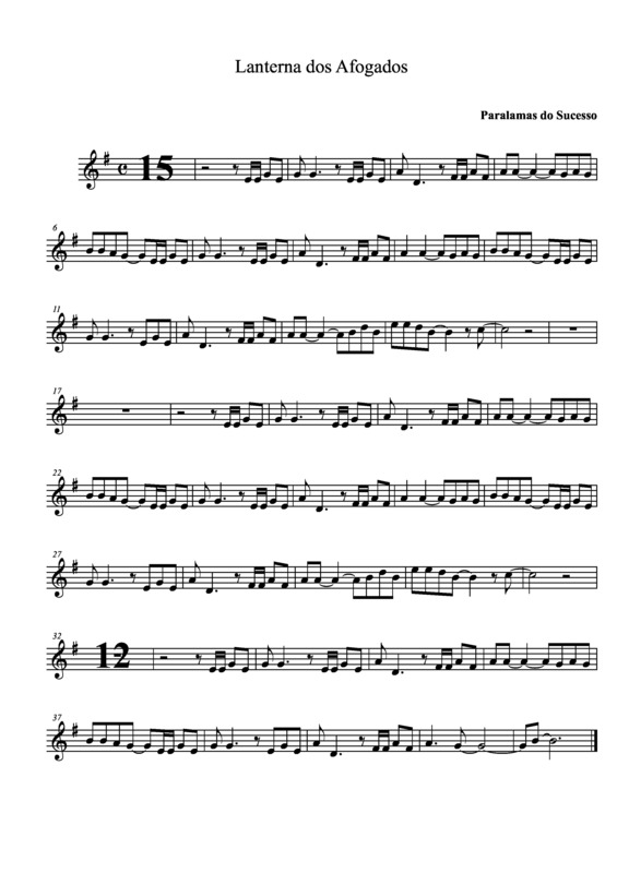 Partitura da música Lanterna dos Afogados v.6