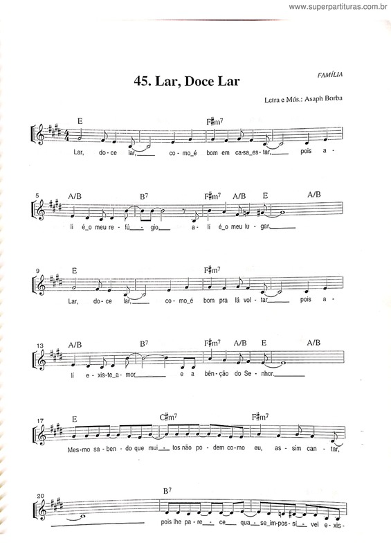 Partitura da música Lar, Doce Lar v.3