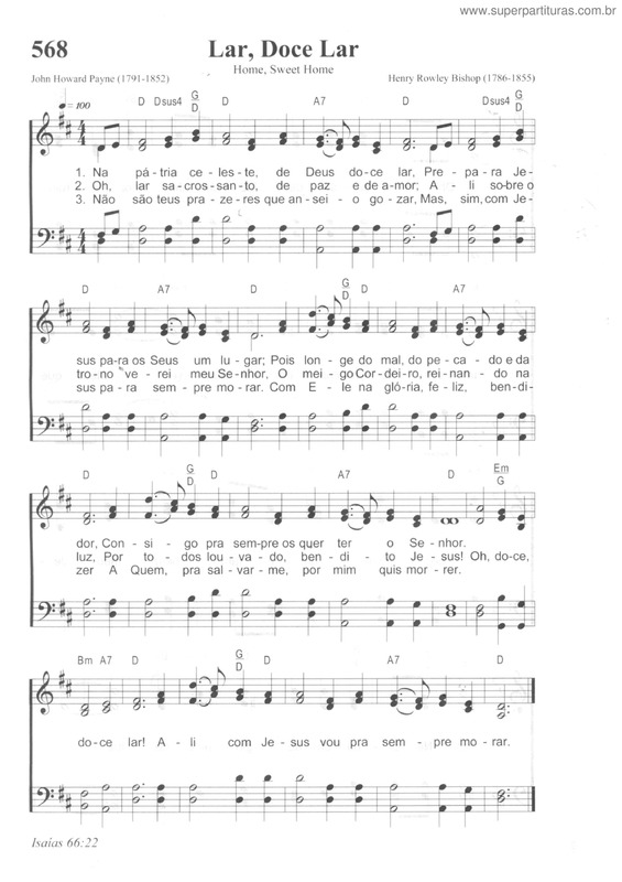 Partitura da música Lar, Doce Lar