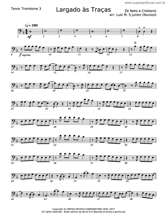 Partitura da música Largado Às Traças v.2