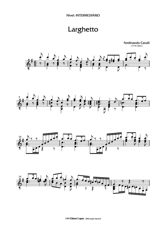 Partitura da música Larghetto v.4