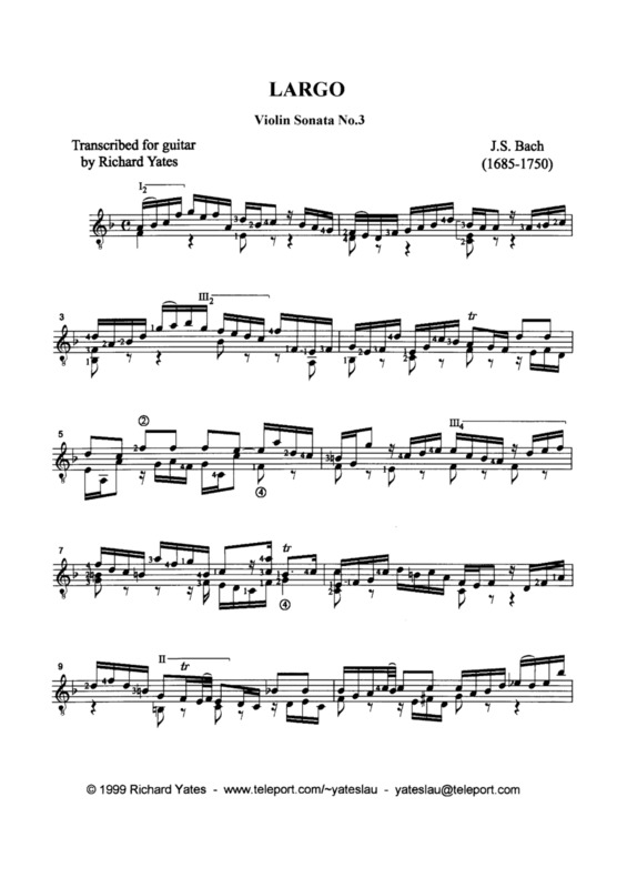 Partitura da música Largo (Violin Sonata No 3)