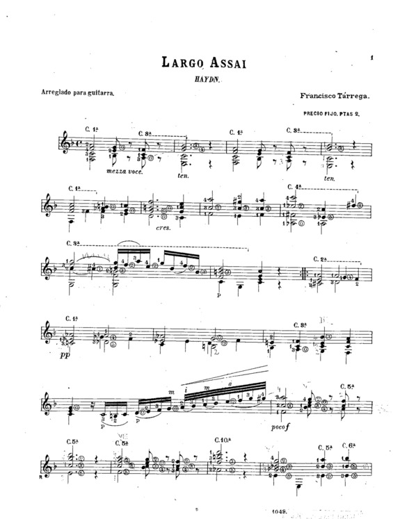 Partitura da música Largo Assai (Haydn(