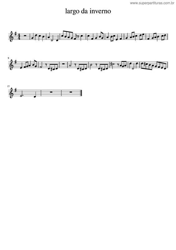 Partitura da música Largo Da Inverno