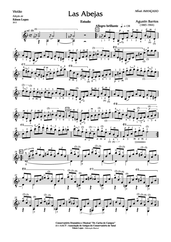 Partitura da música Las Abejas