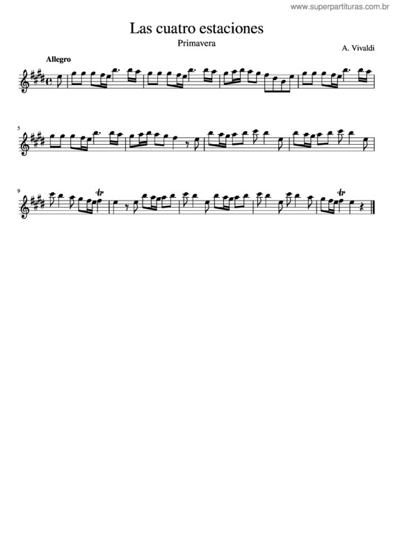 Partitura da música Las Cuatro Estaciones De Vivaldi