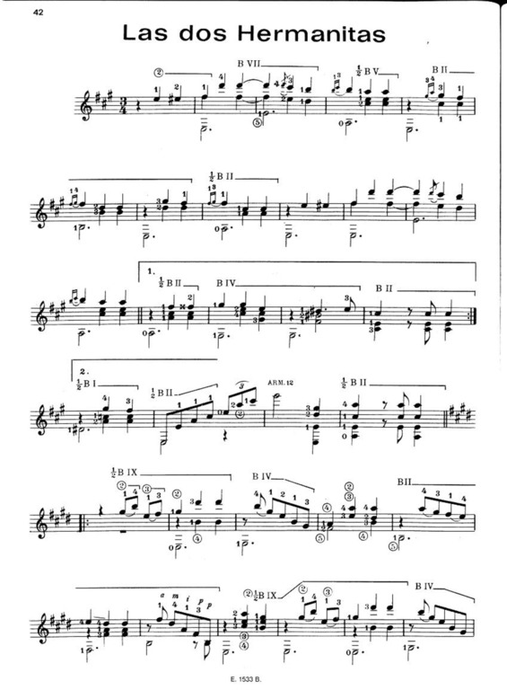 Partitura da música Las Dos Hermanitas v.2