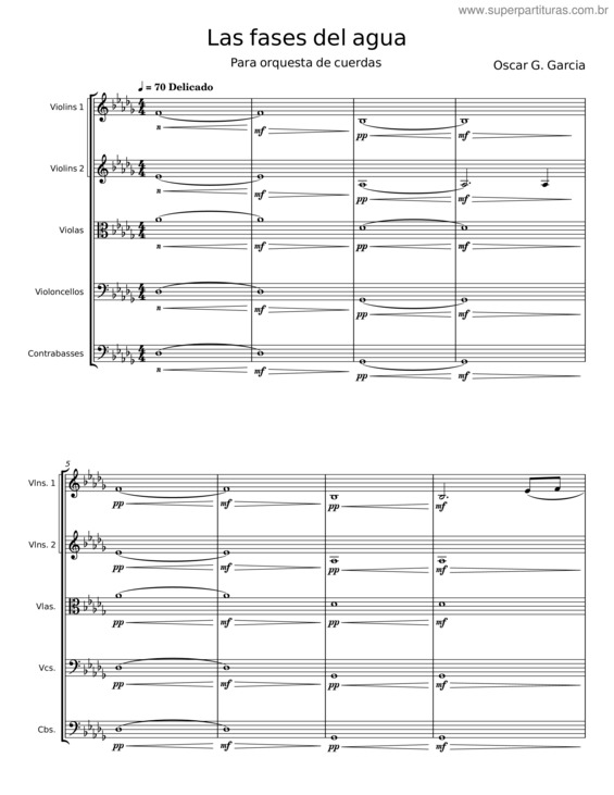 Partitura da música Las Fases Del Agua v.2