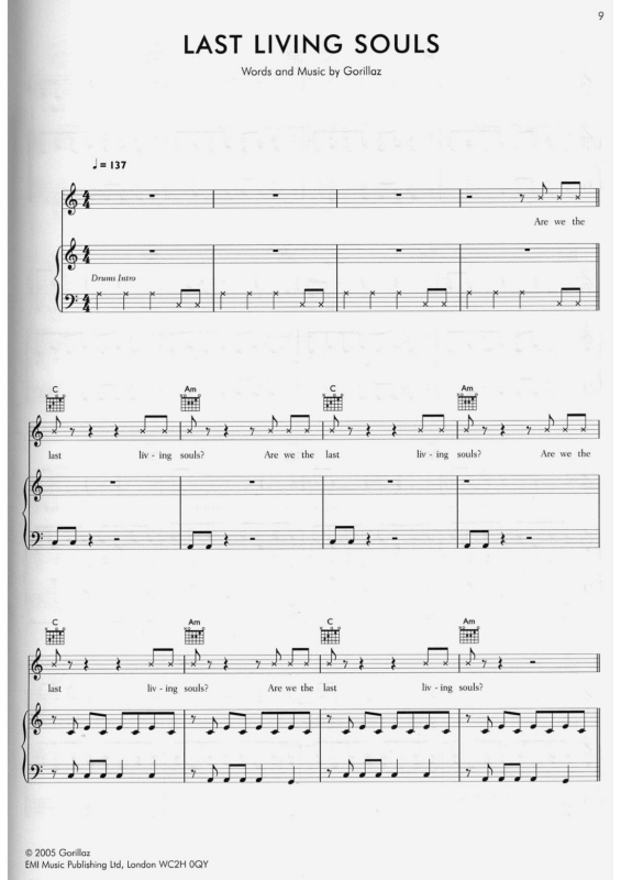 Partitura da música Las Living Souls