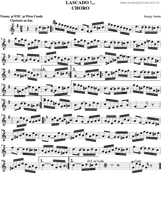Partitura da música Lascado v.2