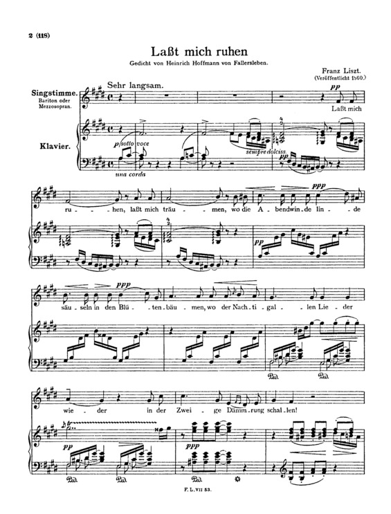 Partitura da música Lasst Mich Ruhen S.317