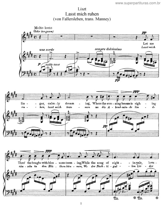 Partitura da música Lasst mich ruhen