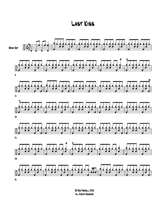 Partitura da música Last Kiss v.2