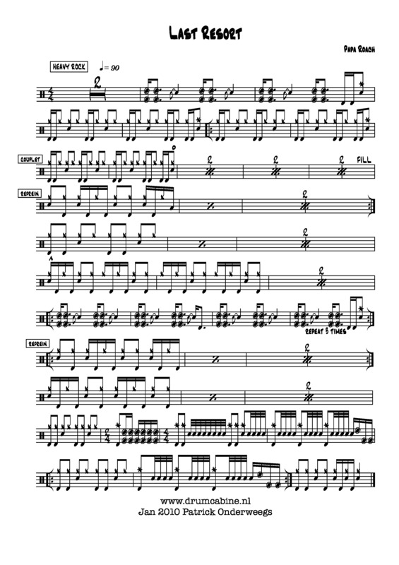 Partitura da música Last Resort