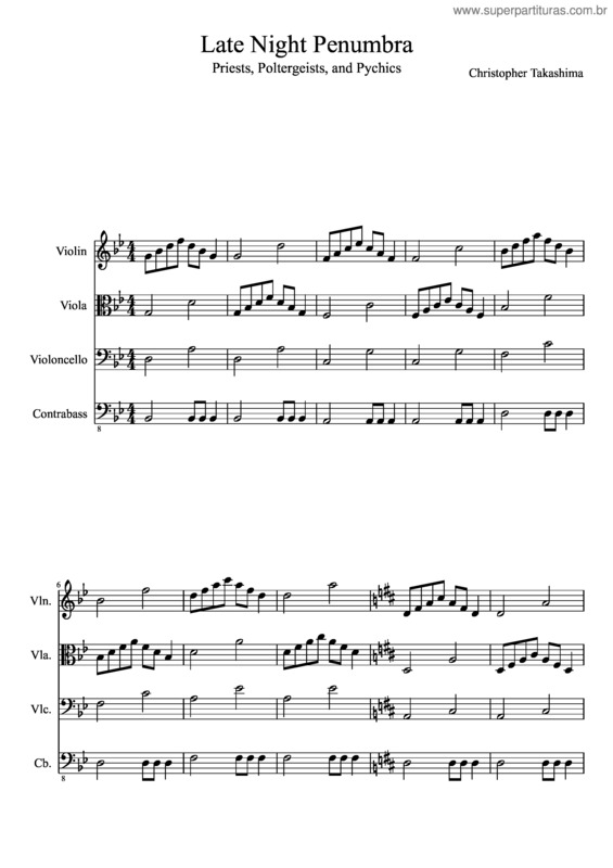 Partitura da música Late Night Penumbra