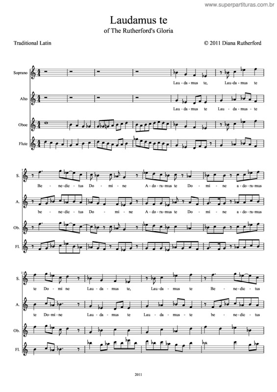 Partitura da música Laudámus Te Of The Rutherford`S Gloria