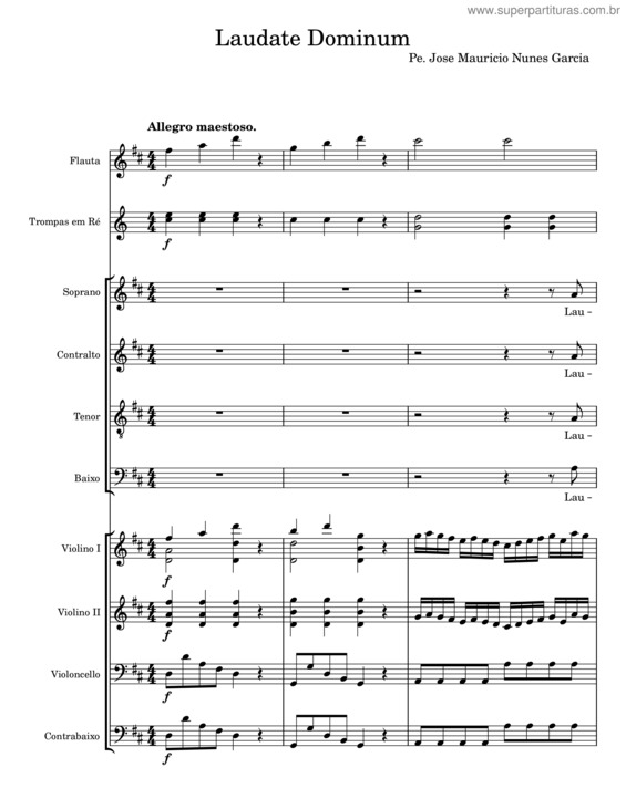 Partitura da música Laudate Dominum v.2