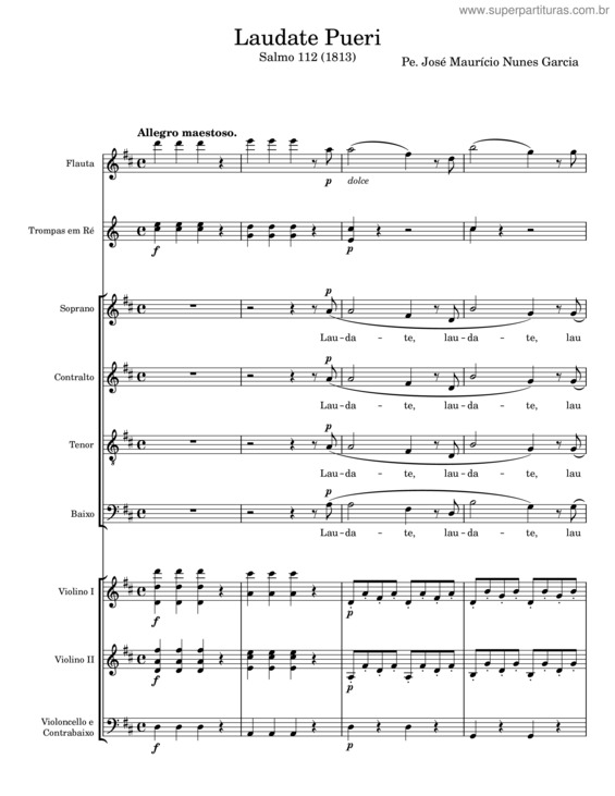 Partitura da música Laudate Pueri