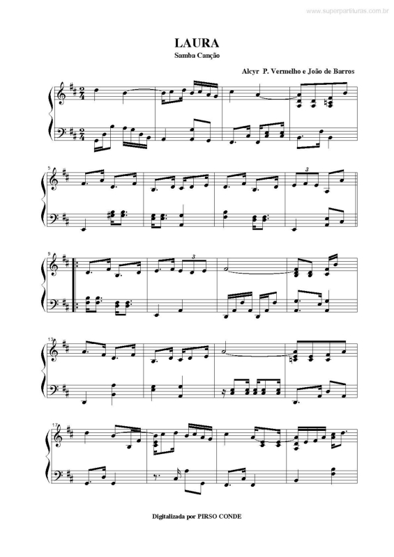 Partitura da música Laura v.2