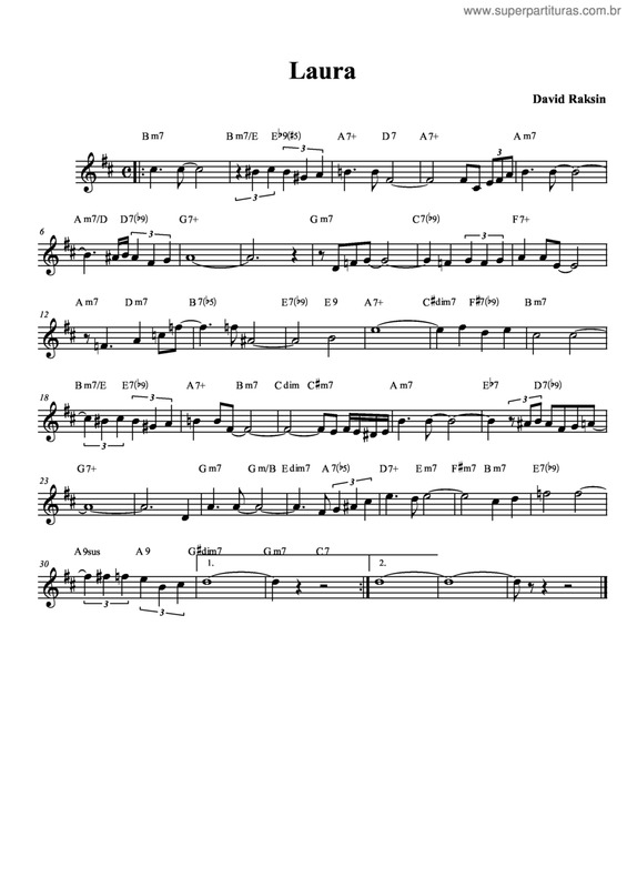 Partitura da música Laura v.26