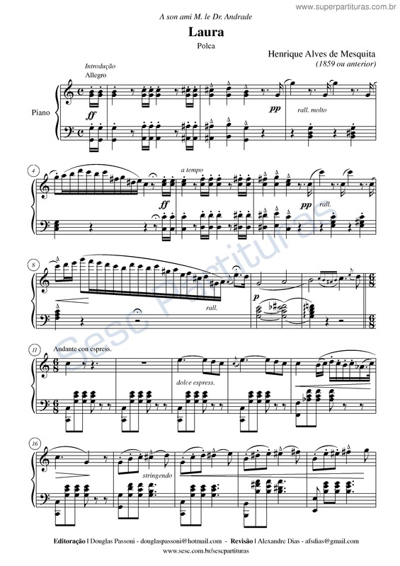 Partitura da música Laura v.3